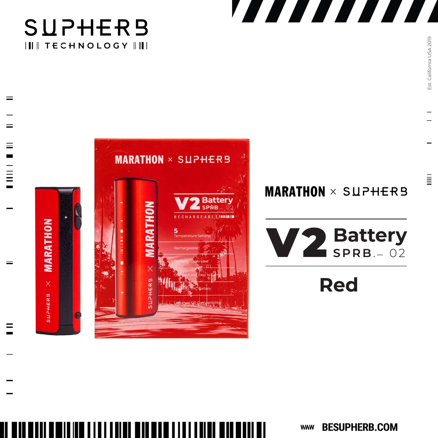 Red - MARATHON x Supherb V2 Battery